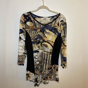 Parsley and Sage Abstract Bohemian Pattern Long Sleeve Shirt